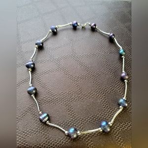 Peacock Black Pearl Necklace